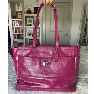 Coach Diaper Bag in Cranberry